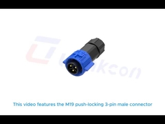 M19 Conector de bloqueio de 3 pinos
