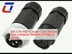 30A 3 pin 600V conector de fio circular de libertação rápida resistente à água homem para mulher