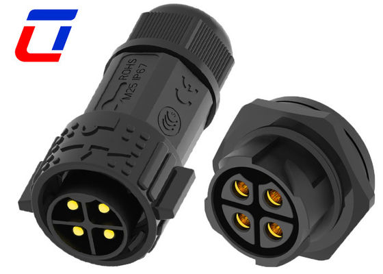 Conector de 4 pines à prova d'água de macho para fêmea Conector de montagem de painel circular IP67