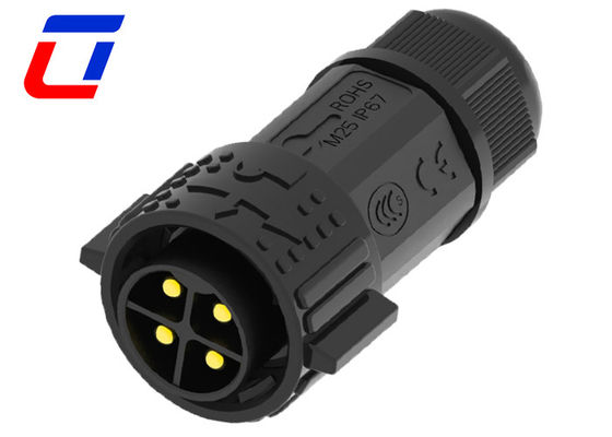 Conector de 4 pines à prova d'água de macho para fêmea Conector de montagem de painel circular IP67