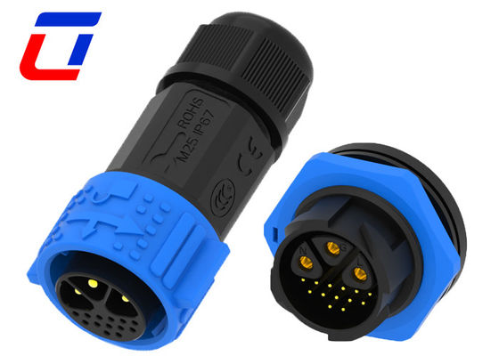 30A Conector de cabo à prova d'água de 3 pinos IP67 Estrutura multi-núcleo de auto-bloqueio de 16 pinos