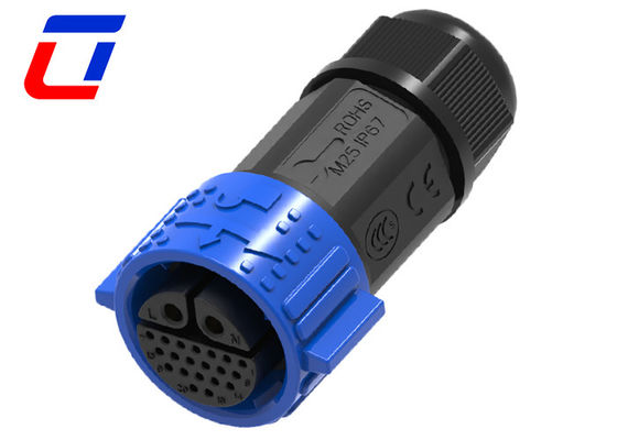 Conector de energia de alta corrente de 2 pines 40A Conector de dados à prova d'água de 20 pines IP67