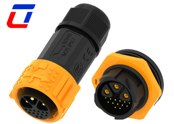 Alta corrente nominal 30A 16 pines Conector masculino feminino Multi Pin IP67 à prova d'água