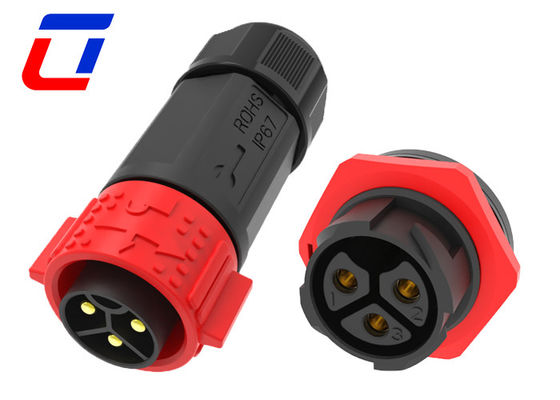 50A 3 pin Wire à prova d'água para a placa de conector macho e fêmea M25 Push Locking