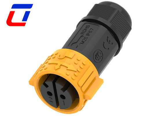 Conector de energia à prova d'água de alta tensão de 600 V IP67 2 pines para equipamentos elétricos