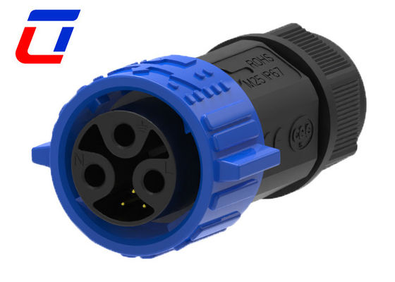 M25 3 Pin 50A Conector de energia à prova d'água Push Lock Conectores de energia à prova d'água