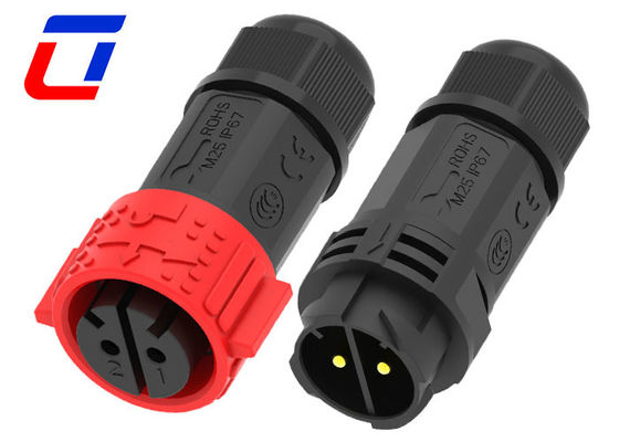 Conector de 2 pines masculino-feminino à prova d'água 50A para cabo de 16,0 mm OD Max.