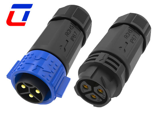 50A Conector masculino-feminino à prova d'água 3 pines Conector de alimentação circular para 16mm OD