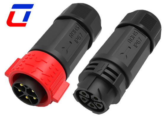 IP67 Impermeável 5 pines Conector macho-fêmea de alta corrente nominal 30A com bloqueio por empurrão