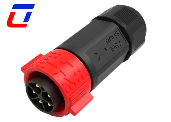IP67 Impermeável 5 pines Conector macho-fêmea de alta corrente nominal 30A com bloqueio por empurrão