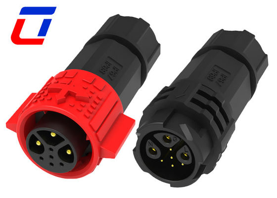Conectores circulares à prova d'água de cores vermelhas com vários pinos PA66 8 pinos Conector circular