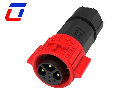Conectores circulares à prova d'água de cores vermelhas com vários pinos PA66 8 pinos Conector circular