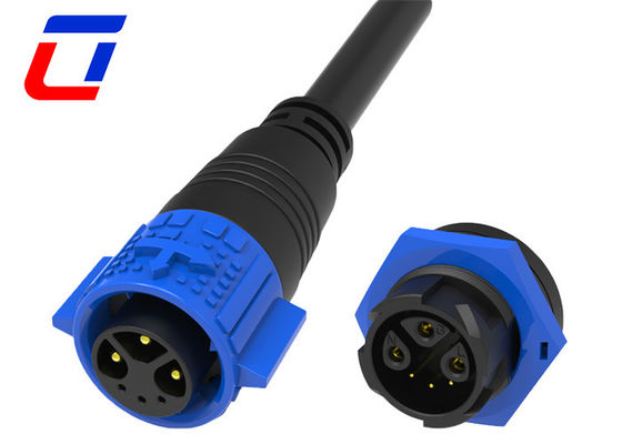Conector à prova d'água de 15A 300V, preto, com múltiplos pinos