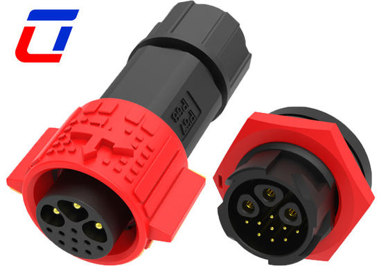 3 9 Pin Plug Socket Conector circular à prova d'água IP67 Conexão de dados e energia