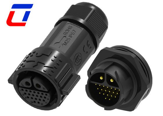 Conector de cabo de dados à prova d'água de 30A DC IP67 20 pin Self Locking Multi Core Structure