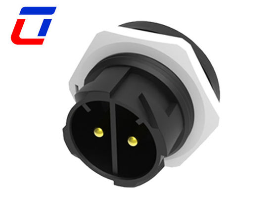 Cor Branca 2 pin Fêmea conector à prova d'água IP67 macho conector de montagem de painel