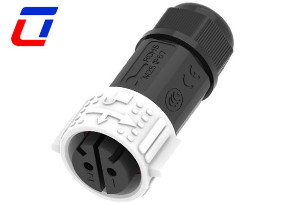 Cor Branca 2 pin Fêmea conector à prova d'água IP67 macho conector de montagem de painel