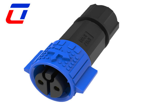 Blue Black Waterproof 2 Pin LED Light Connector Conector de energia de fio para a placa