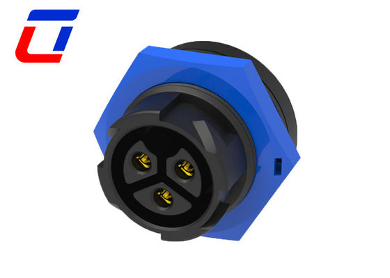 M19 LED 3 pin conector à prova d'água cabo masculino conector de montagem de painel feminino 20A