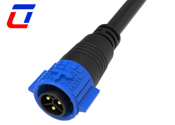 M19 LED 3 pin conector à prova d'água cabo masculino conector de montagem de painel feminino 20A