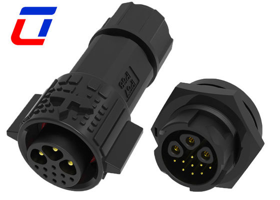 Conector LED à prova d'água de 12 pinos 3 Conectores de parede à prova d'água de 9 sinais