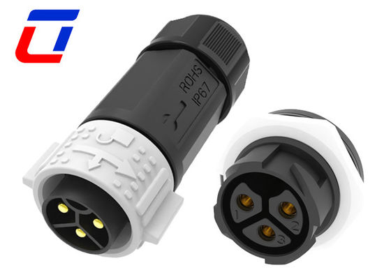 Conectores elétricos externos à prova d'água de 3 pines masculino-feminino de 3 fases M25 500V 50A