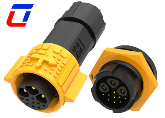 Sinal de alimentação Ip67 12 Pin Panel Mount Connector Waterproof 3+9 Pin Plug Socket