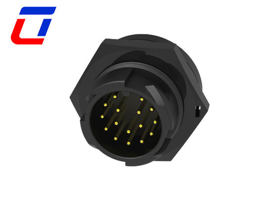 18 pin Push Lock Conector de dados à prova d'água Conector circular de montagem do painel masculino