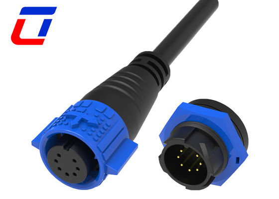Conectores elétricos de 7 pines de 12 V IP67 M19 Conector de cabo de bloqueio rápido