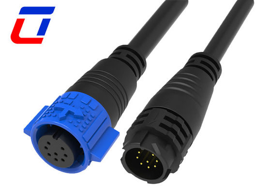 Conector à prova d'água de 8 pines IP67 M19 com bloqueio por empurrão