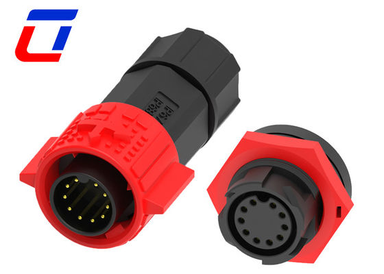 M19 vermelho IP67 Conector à prova d'água 10 pines Conector de cabo à prova d'água masculino feminino