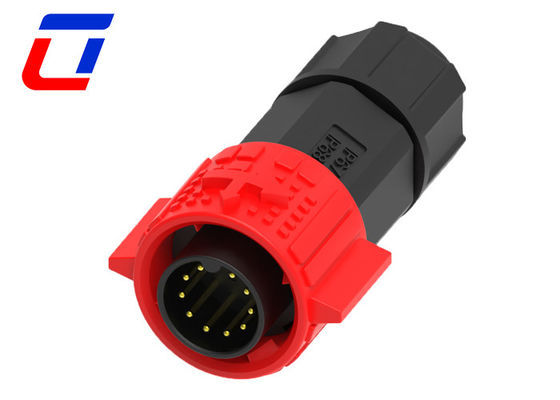 M19 vermelho IP67 Conector à prova d'água 10 pines Conector de cabo à prova d'água masculino feminino