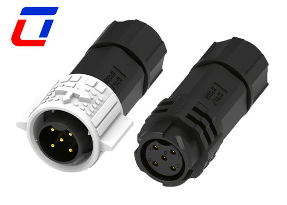 Conector de fio para fio de 5 pin masculino feminino Tipos de M19 Impermeável com bloqueio por empurrão