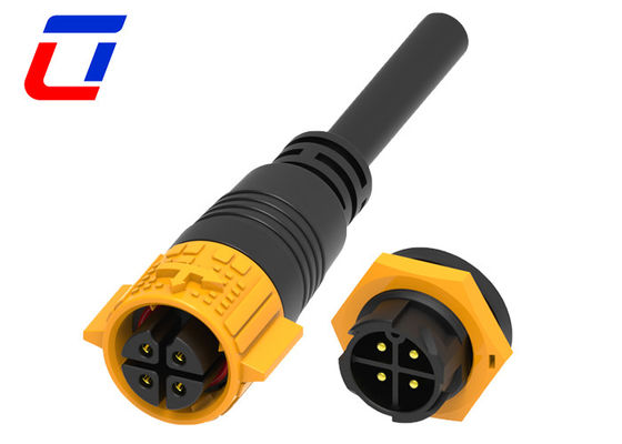 4PIN 10A Conector de cabo de alimentação à prova d'água de tomada masculina e tomada feminina com bloqueio por empurrão