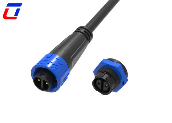 Conector de fio de bloqueio rápido circular de 2 pines, à prova d'água, de macho para fêmea, de 300 V