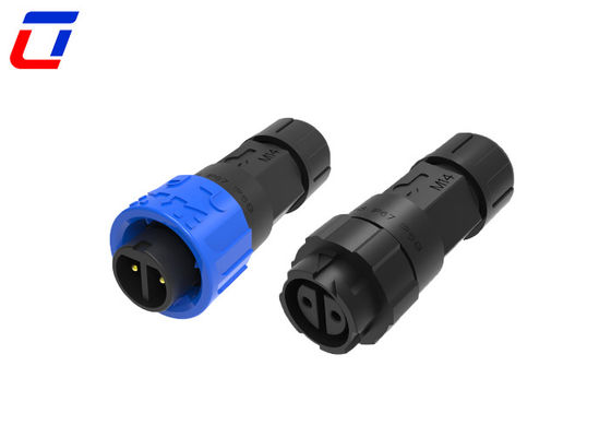 Conector de fio de bloqueio rápido circular de 2 pines, à prova d'água, de macho para fêmea, de 300 V