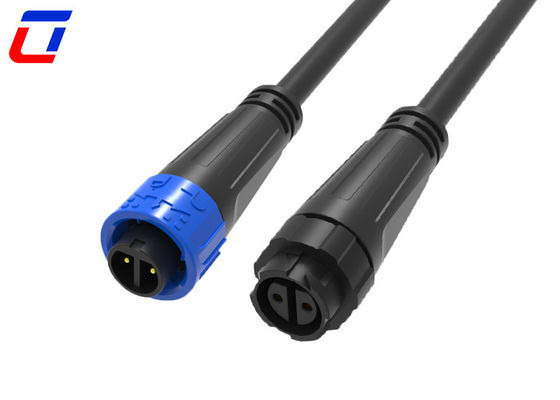 Conector de fio de bloqueio rápido circular de 2 pines, à prova d'água, de macho para fêmea, de 300 V