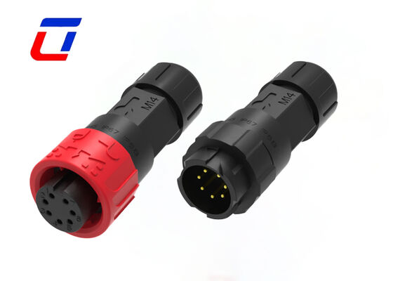 Conector Automotivo Macho Fêmea Impermeável M16 de 7 Pinos para Sinal de Baixa Potência