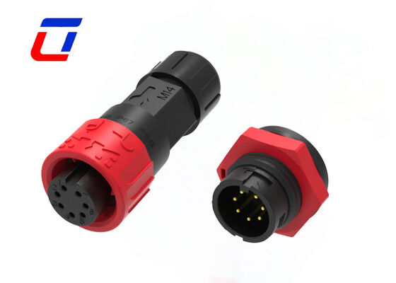 Conector Automotivo Macho Fêmea Impermeável M16 de 7 Pinos para Sinal de Baixa Potência