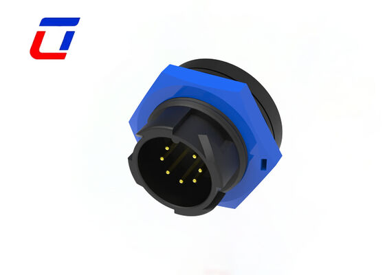 Conector Macho Fêmea de 7 Pinos IP67 para Dados M19 Fio para Placa Conectores Externos