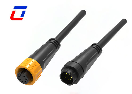 M16 Conector à prova d'água de 7 pines de baixa tensão de 60 V CE PA66 Conector de cabo de dados