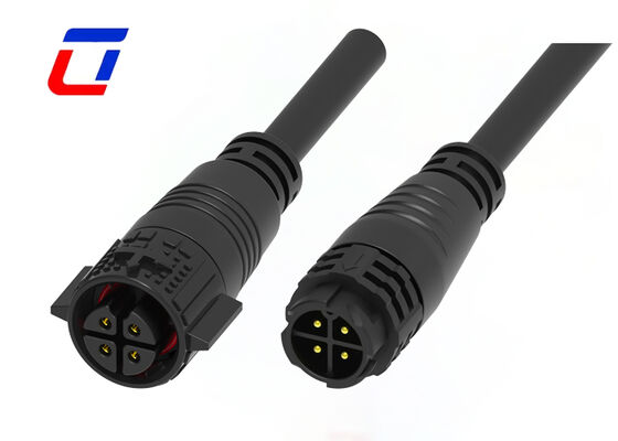 M19 Conector Fio a Fio de 15A e 4 Pinos IP67 com Trava de Encaixe para Exterior