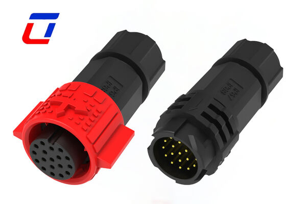 PA66 Conector Circular M19 de 18 Pinos OEM Conectores de Fios de Baixa Tensão à Prova D'Água