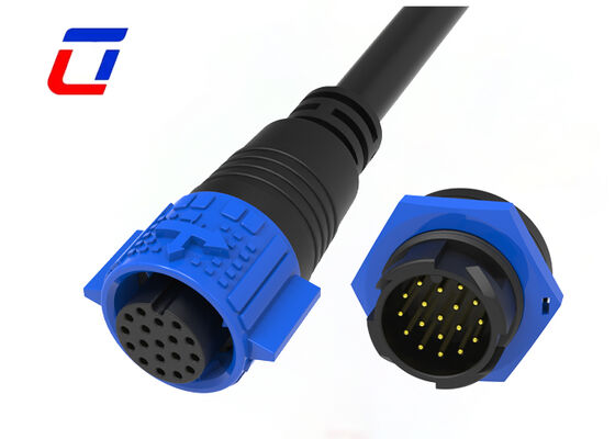 PA66 Conector Circular M19 de 18 Pinos OEM Conectores de Fios de Baixa Tensão à Prova D'Água
