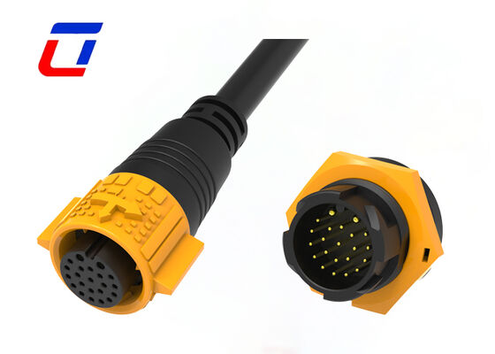 Waterproof Cable Connector IP67 M19 2+20 Multi Pin Connectors For Outdoor Electronics