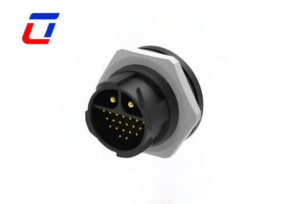 IP67 M25 Gold Plated Wire Connectors 300V 2+20 Pin Plug Socket Connector