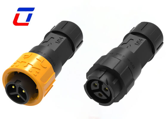 Conector Automotivo à Prova D'água M16 IP67 de 3 Pinos 300V Conectores Fio a Fio