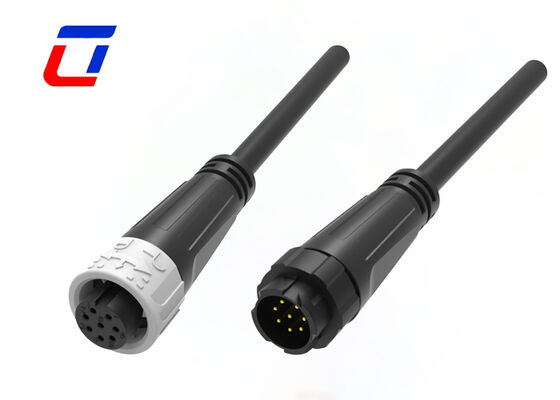Conector de emenda de fio à prova d'água M16 8 pinos IP67 Latão banhado a ouro Fio a Fio Para Sinal