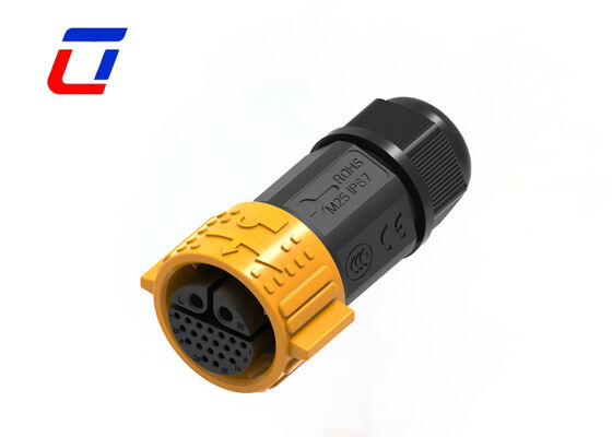 M25 2+20 Pin Circular Push Pull Connectors 300V Plug And Socket Cable Connector