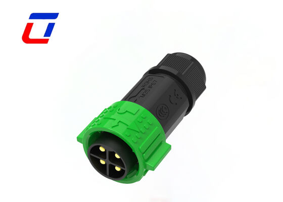 Conector de alimentação M25 4 pinos IP67 50A Latão Push Locking Cabo a Cabo Conectores à prova d'água